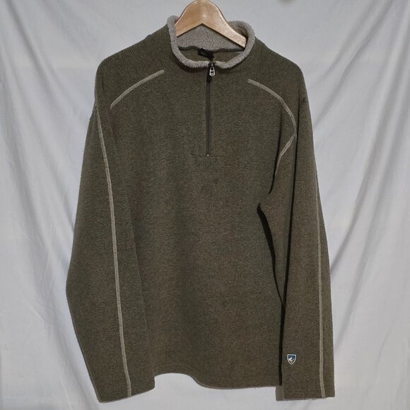 Kuhl Men's Alfpaca Fleece 1/4 Zip Sweater - Beige - Size XL* - Picture 1 of 6